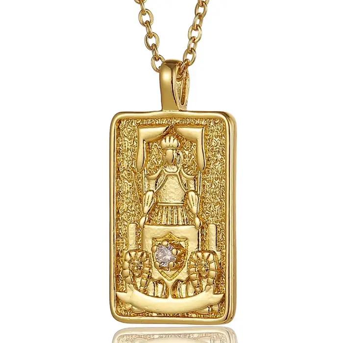 YILUOCD Original zircone Tarot carte collier classique Tarot reine amant magicien lune richesse amul