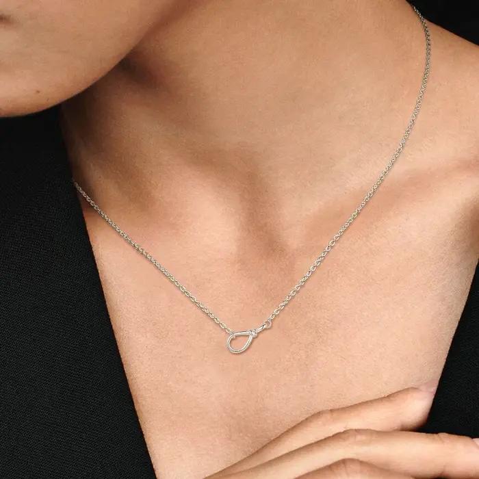Collier infini minimaliste en argent Sterling 925 pour femmes avec pendentif en zirconium occasion spéciale élégant bijou à offrir