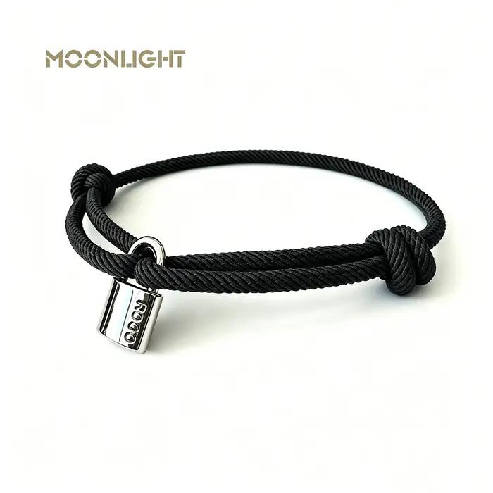 Bracelet en acier inoxydable classique MOONLIGHT pour femmes, de haute qualité, réglable, en corde tressée, 8 couleurs, bijoux tendance, cadeaux