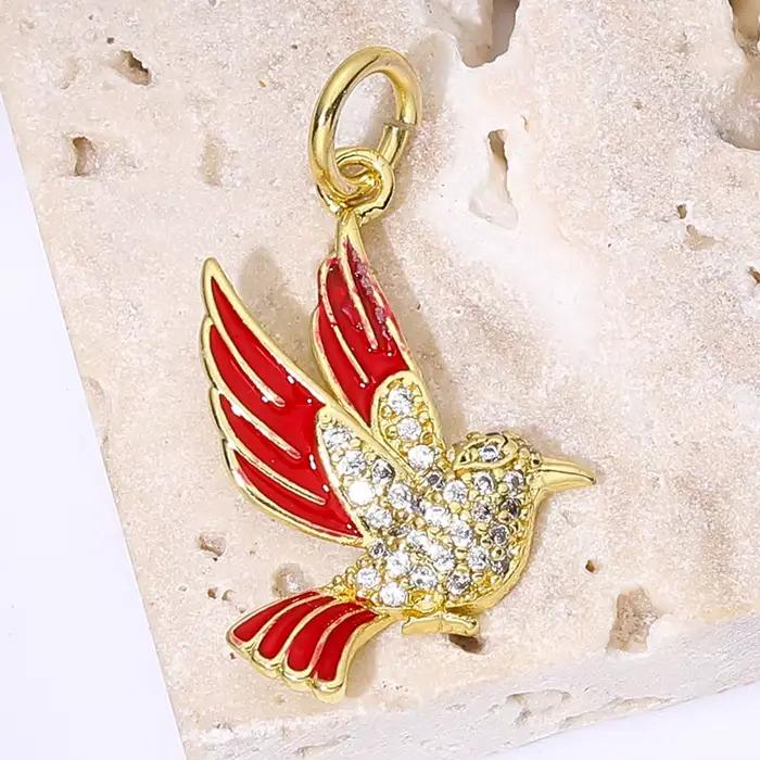 Juya 18K plaqué or couture artisanat bijoux accessoires émail raisin taureau oiseaux serpent grec mauvais œil libellule breloques