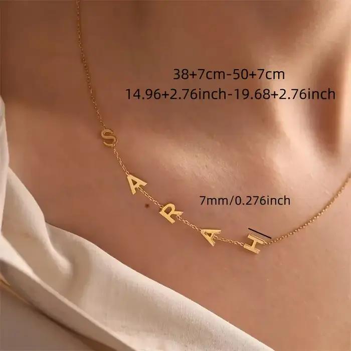 Collier personnalisé avec 26 lettres et nom pour femmes et hommes
