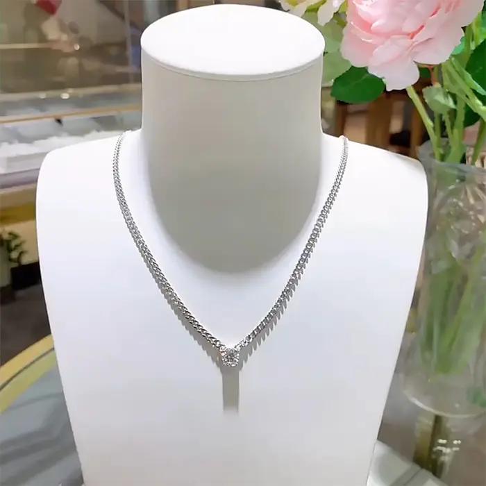 Serenity 1-3ct D Moissanite collier pour femmes homme cadeau S925 argent Sterling 3mm largeur chaîne cubaine pendentif