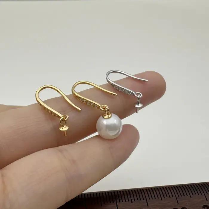 Crochets de boucles d'oreilles en argent sterling 925 massif pour perles DIY élégants et durables pour femmes occasions spéciales