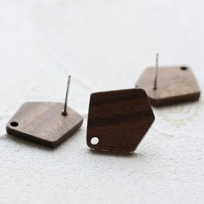 Fourniture de bricolage-2 pièces (une paire) pour la recherche de boucles d'oreilles en bois - Diffé