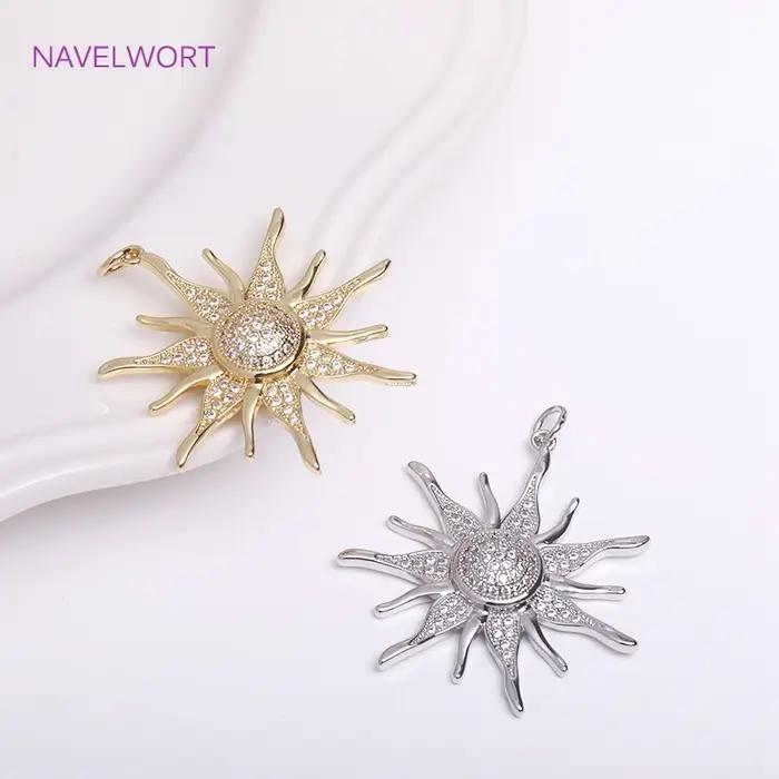 Pendentif en laiton plaqué or 18 carats serti de zircon pour bijoux créatifs et occasions spéciales femme