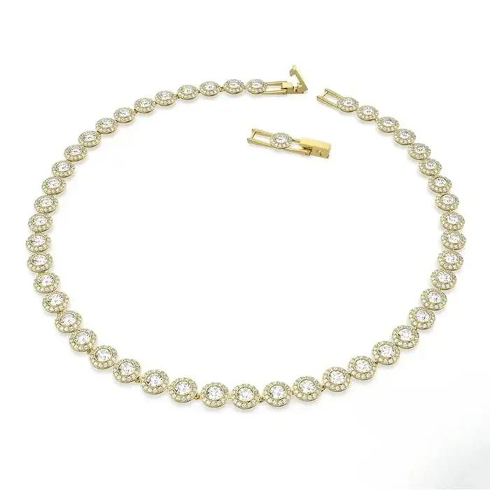 Ensemble de bijoux classique Bonheur diamanté en plaqué argent/or pour femmes occasions spéciales anniversaires travail fêtes cadeaux