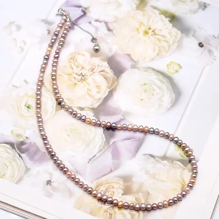 Collier de perles d'eau douce naturelles fines pour femmes