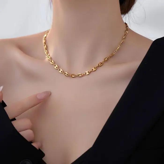Collier pendentif en forme de grain de café pour femme et homme