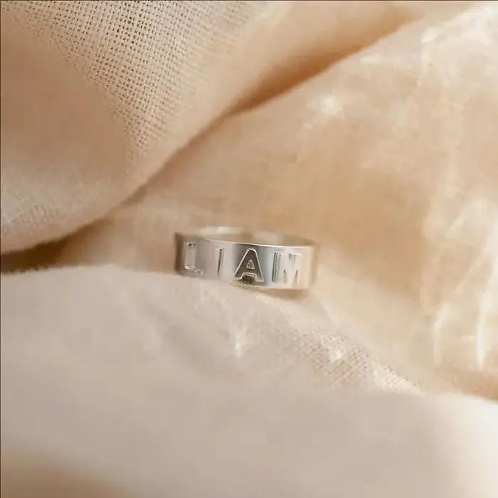 Bague avec nom personnalisé pour hommes et femmes, bague de Couple personnalisée avec initiale, bijo