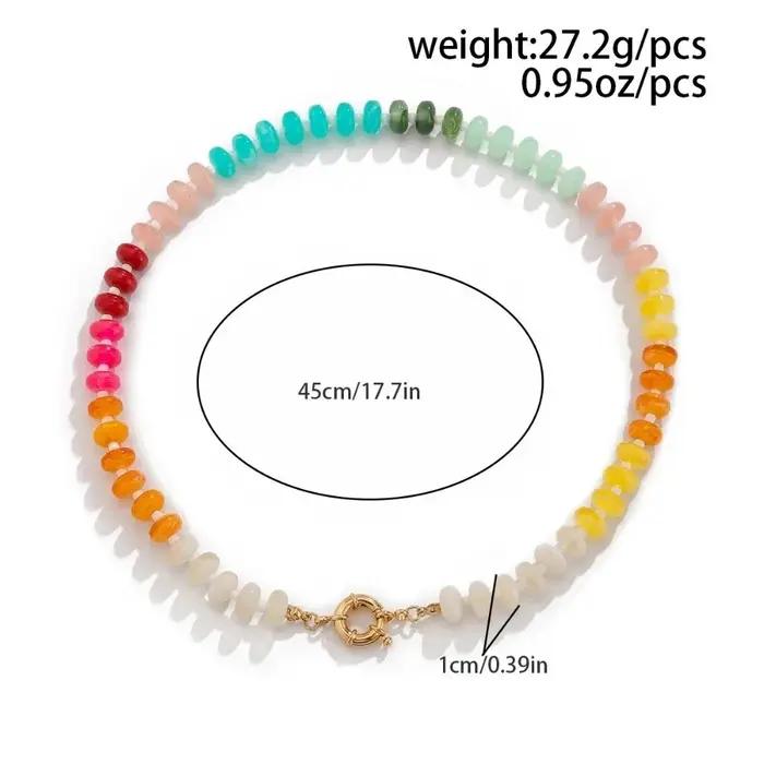 Collier ras du cou vintage bohème multicolore en acrylique pour femmes occasions spéciales style unique fantaisie fantaisiste décoration décontractée