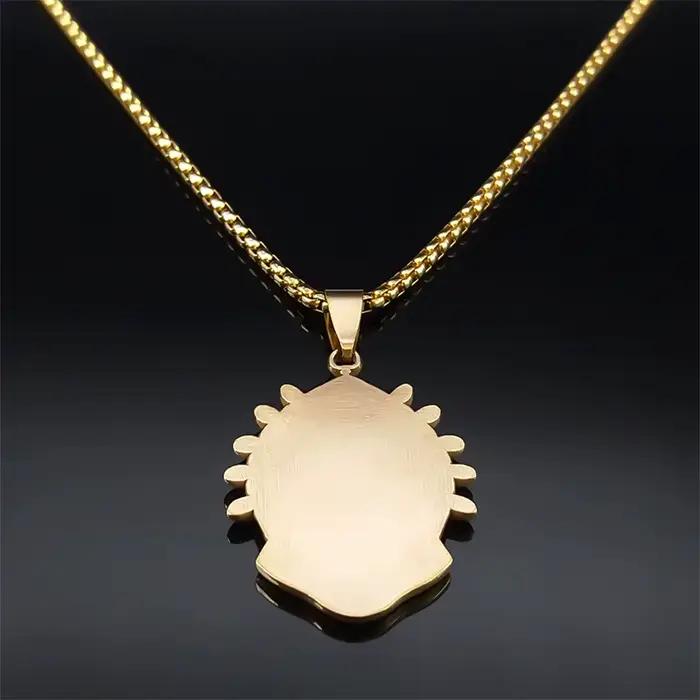 Collier de Notre-Dame d'Aparecida en acier inoxydable avec document en or pour femmes et hommes occasions spéciales mariage anniversaire cadeau de fête
