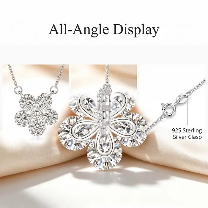 Collier Fleur de Cerisier en Argent S925, Pendentif Fleur, Chaîne de Clavicule Luxe Léger Abordable, Chaîne de Cou pour Femme, Cadeau pour Femme