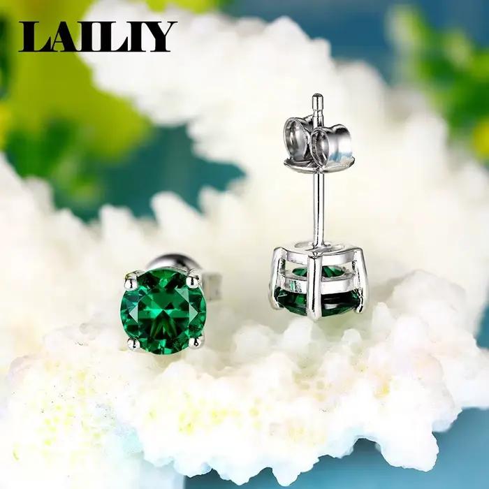 Boucles d'oreilles émeraude en argent sterling 925 pour femmes occasions spéciales élégantes à offrir style classique étincelant