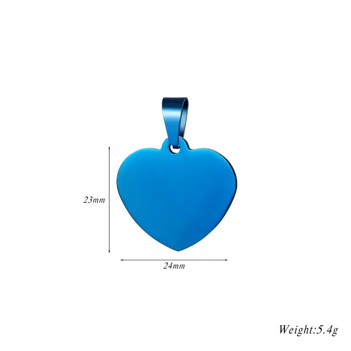 10 pièces en gros unisexe Minimalis en acier inoxydable chien étiquette coeur pendentif collier haute poli