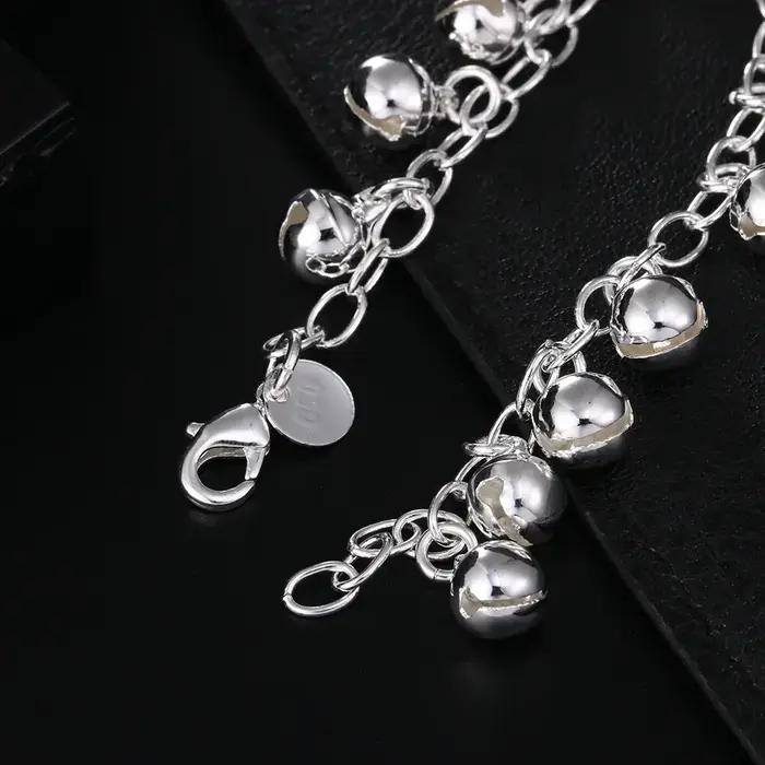 Breloque Chaude à Cloches en Argent Sterling 925 Bracelet Élégant pour Femme Occasions Spéciales Fête Mariage Cadeau Noël