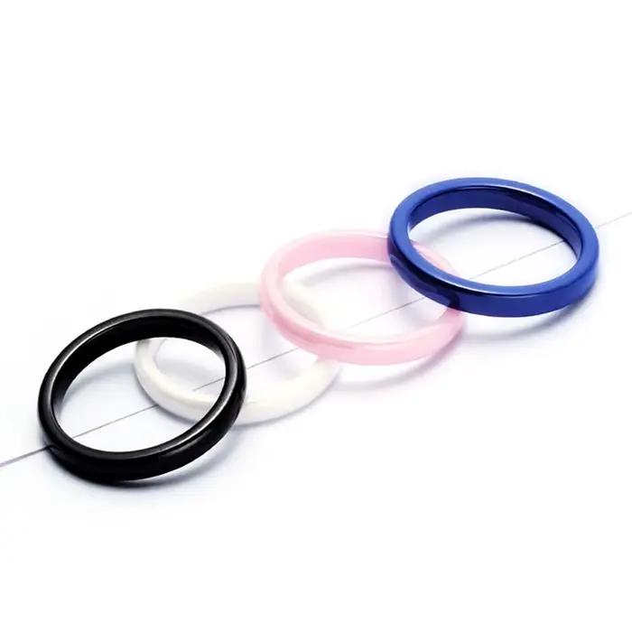 Bague en céramique blanche rose noire bleue romantique pour mariage occasions spéciales femmes hommes
