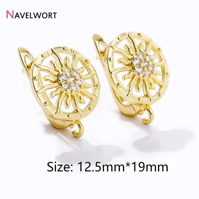 Boucles d'oreilles Shvenzy Sun plaquées or 18 carats, accessoires de fermoirs incrustés, crochets de