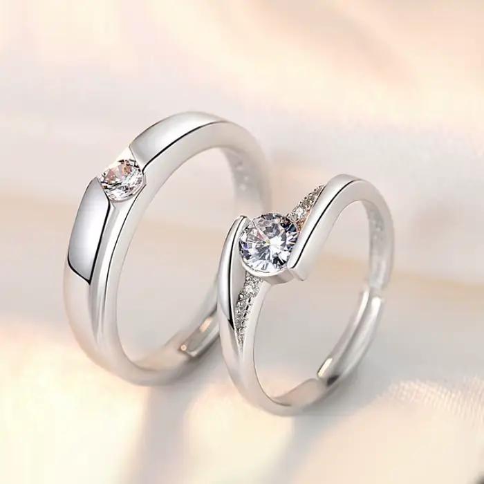 Bague de couple originale en argent Sterling 925 pour femmes et hommes, bijoux de fiançailles, accessoires de mariage, cadeau de haute qualité à la mode