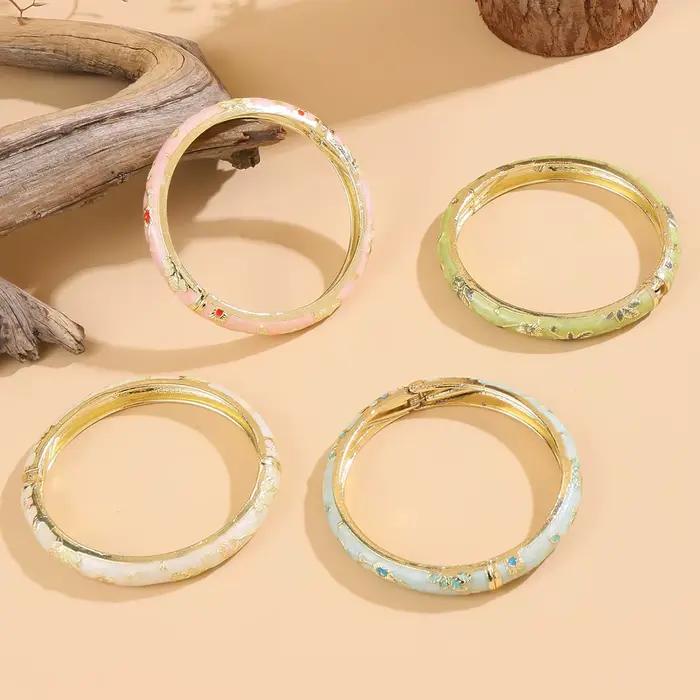 FTCY 2 pièces fleur Bracelet pour femmes Vintage bohème cloisonné