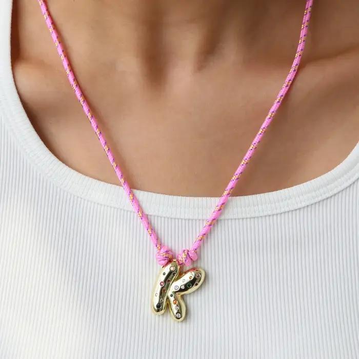 Collier pendentif lettre initiale plaqué or pour femmes et filles