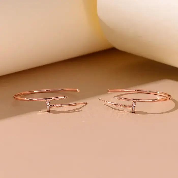 Boucles d'oreilles Moissanite plaquées or blanc 18 carats pour femmes