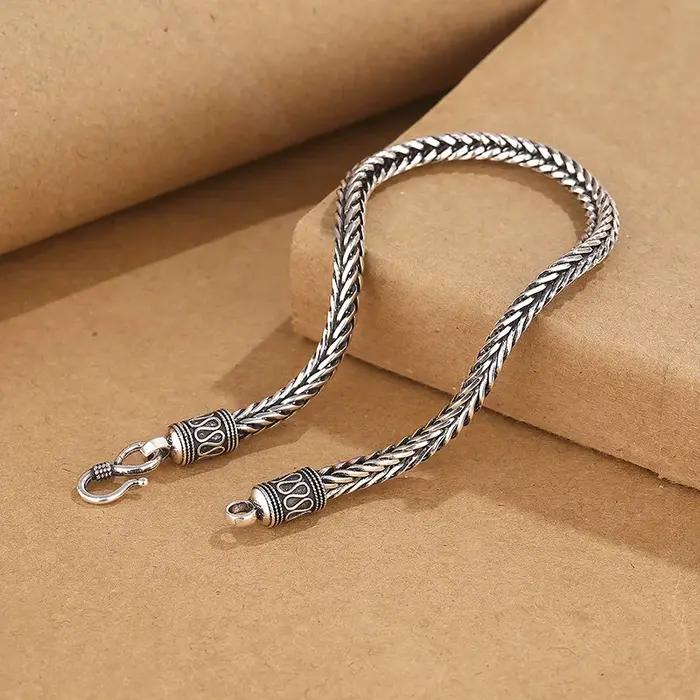 Bracelet en argent Sterling 925, chaîne Vintage pour hommes et femmes, bijoux de luxe de mariage, fi