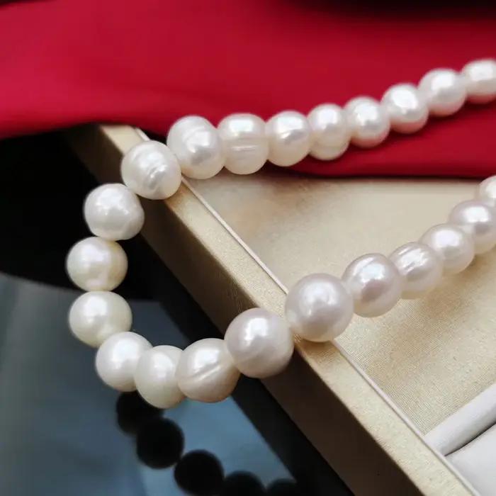 Grand collier de perles d'eau douce 100% naturelles
