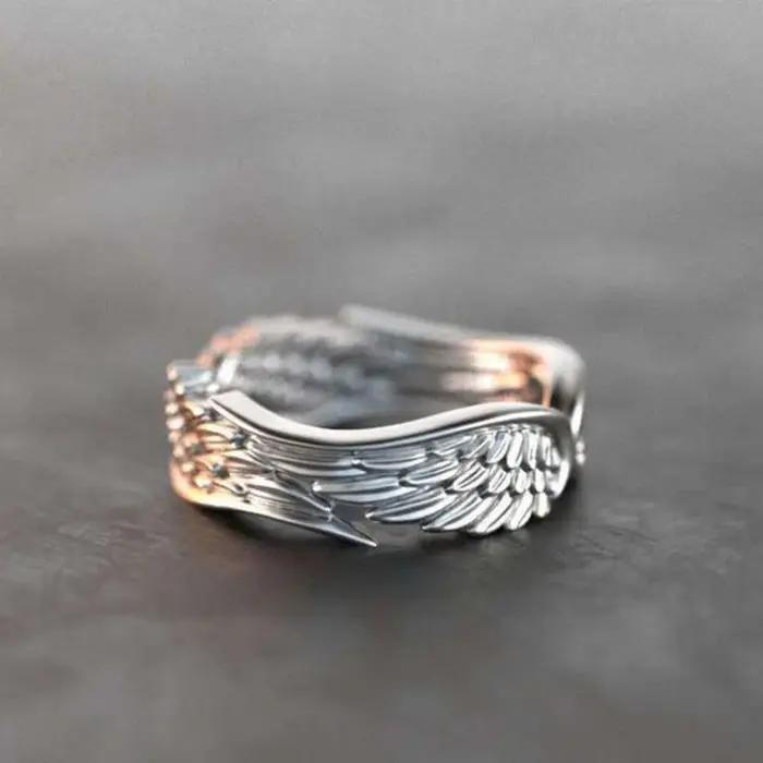 Bagues rétro pour couples ailes de démon d'ange bijoux antiques sens de la mode populaire anneau ouvert et réglable punk hip hop cadeau occasions spéciales