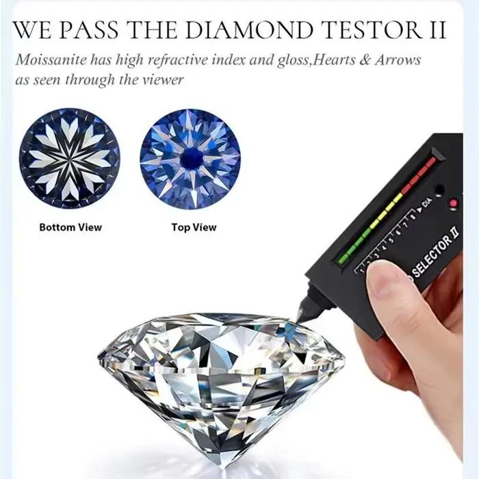 Group bague Moissanite 1 carat Edelwed'appareils plaquée avec 5 couches d'or blanc et d'argent regardé 925