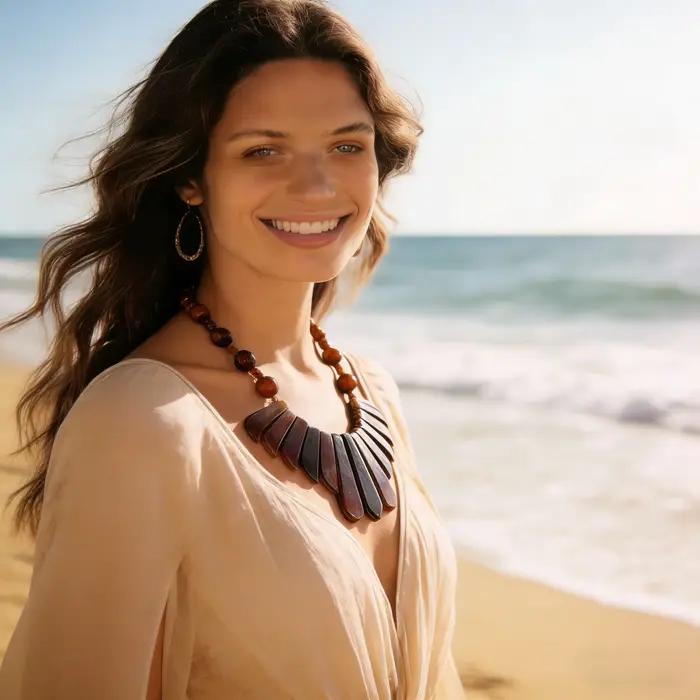 Collier de déclaration en Agate naturelle pour femmes