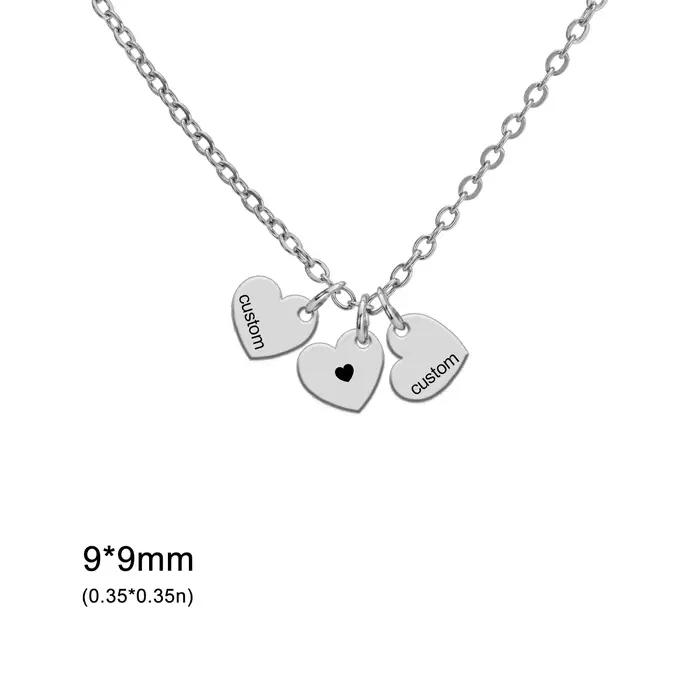 Collier Cœur Personnalisé Gravé avec Nom pour Couples