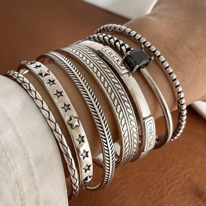 Bracelet en métal 100% argent Sterling 925 massif pour femmes