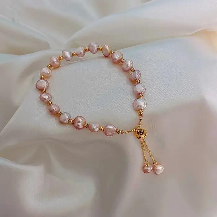 Nouveauté 2026 – Bracelet élégant en zircon et perles, style rétro et luxueux, pour femme – Bijou tendance en cristal, idéal pour les fêtes et cadeaux