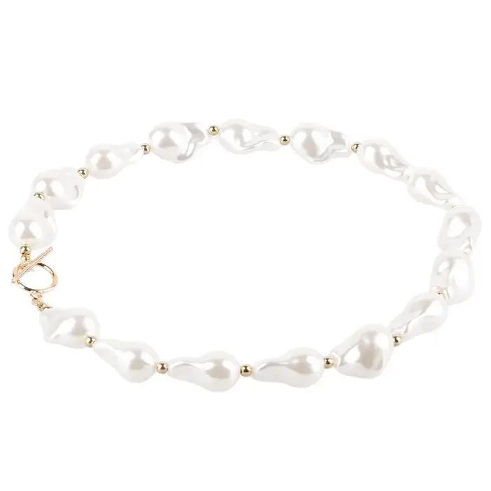 Collier en perles baroques pour femme design baroque retro elegant accessoire de bijouterie pour toutes les occasions