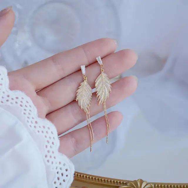 Boucles d'oreilles de luxe plaquées or véritable 14K