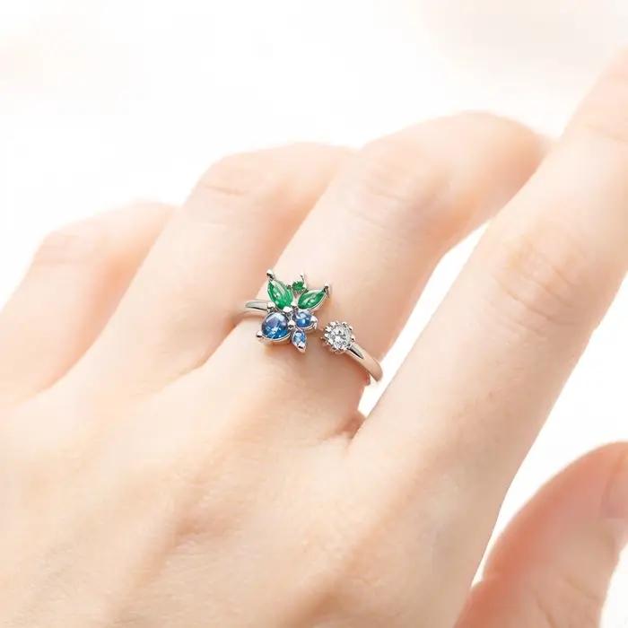 Bague en argent sterling 925 en forme de myrtille élégante pour femmes occasions spéciales mariage anniversaire cadeau romantique