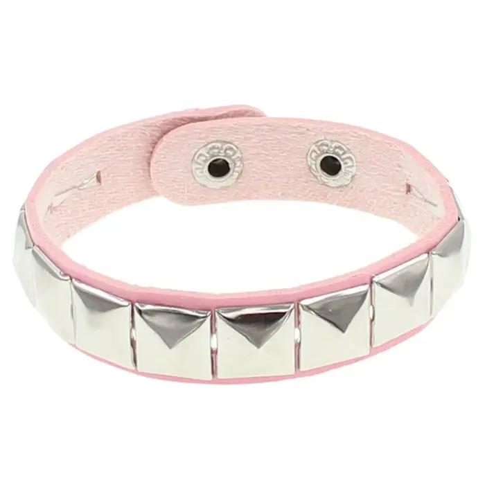 Bracelet Punk Hip-hop à Rivets Carrés en Cuir pour Hommes et Femmes Occasions Spéciales Style Rock Punk