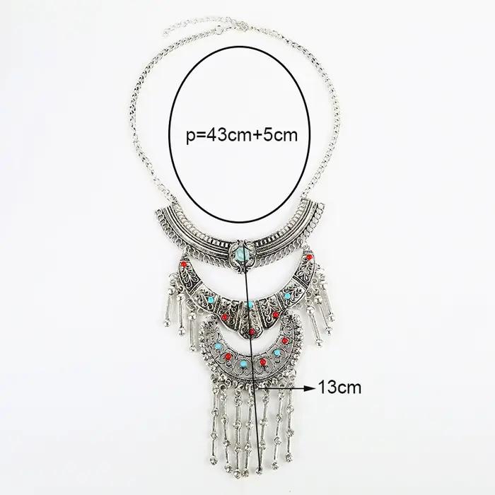 Maxi collier ras du cou bohème multicouche pour femme