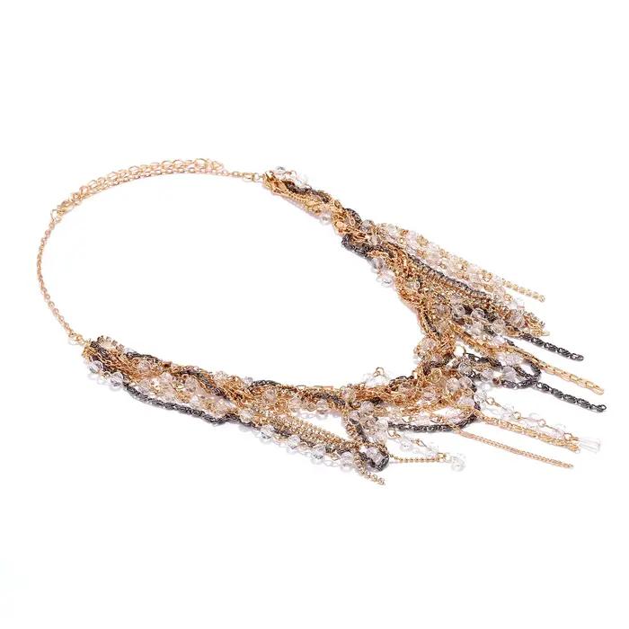 Colliers vintage bohèmes ZAA avec pampilles en cristal pour femmes