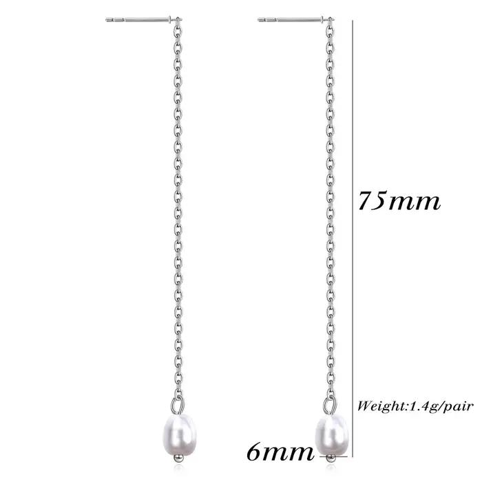 Boucles d'oreilles en perles classiques longues pour femmes élégantes à offrir pour occasions spéciales