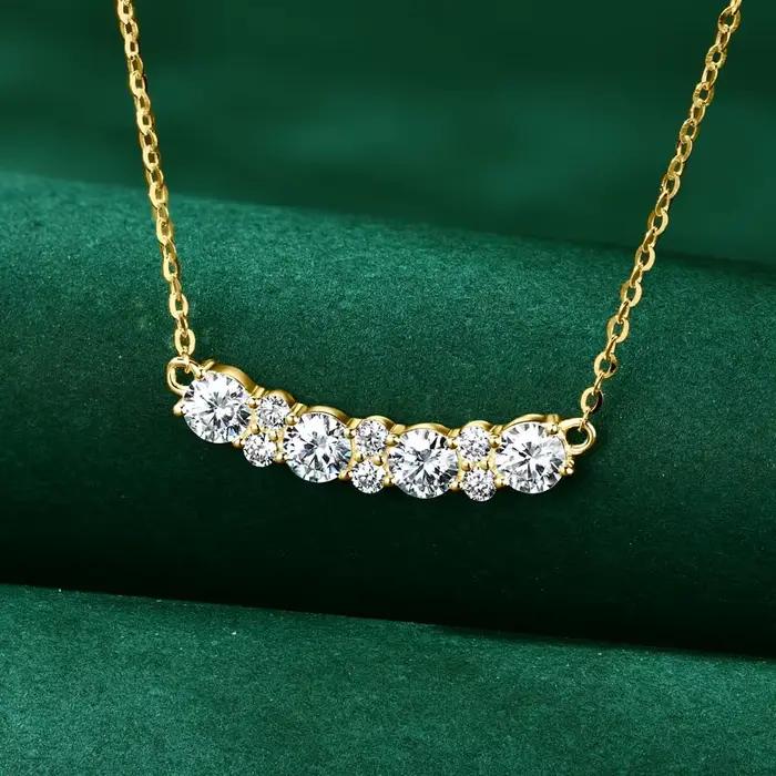 OXTAO avec ensembles de bijoux certifiés, vente en gros, colliers et boucles d'oreilles en diamant Moissanite scintillant, cadeau de luxe, argent 925 véritable pour femmes