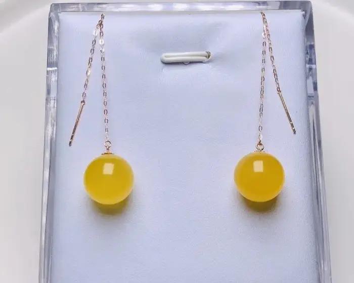 Boucle d'oreille pendante en or véritable massif 18 carats