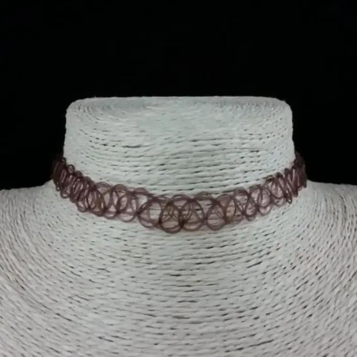 Collier ras du cou en fil de poisson tressé, bijoux gothiques, rétro, vintage, élastique, tatouage,