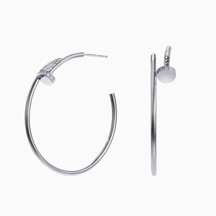 Boucles d'oreilles Moissanite plaquées or blanc 18 carats pour femmes