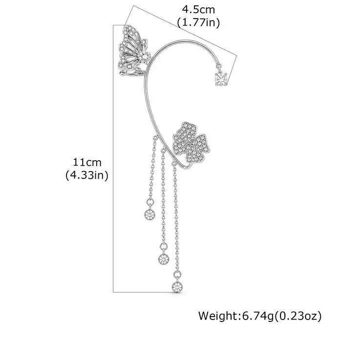 Boucles d'oreilles pendantes papillon à pampilles pour femme