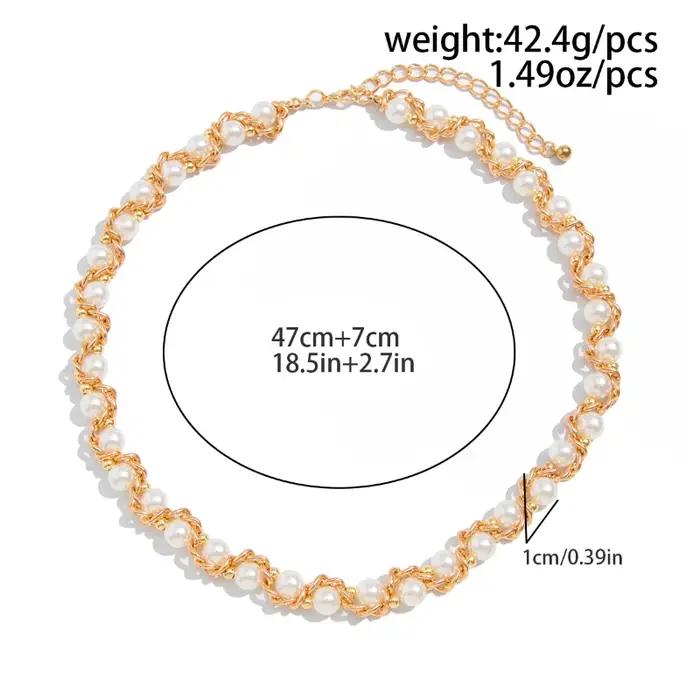 Collier de perles imitations élégant pour hommes style classique occasion spéciale polyvalent bijoux mode