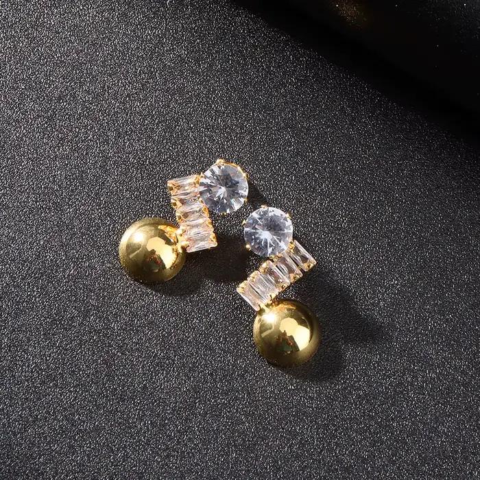 Bijoux pour femmes, collier et boucles d'oreilles en Zircon cubique brillant