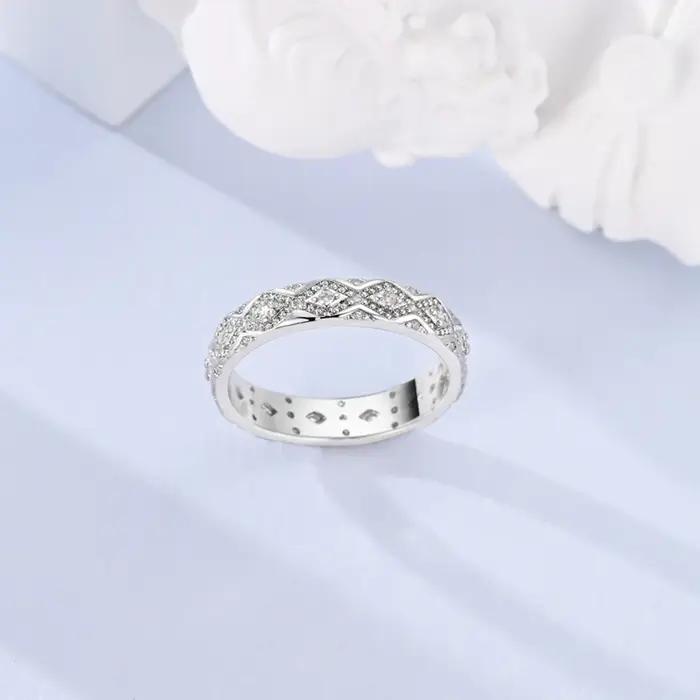Bague originale en argent Sterling 925, bague scintillante en diamant blanc Vintage pour femmes et filles, bijoux cadeaux d'anniversaire