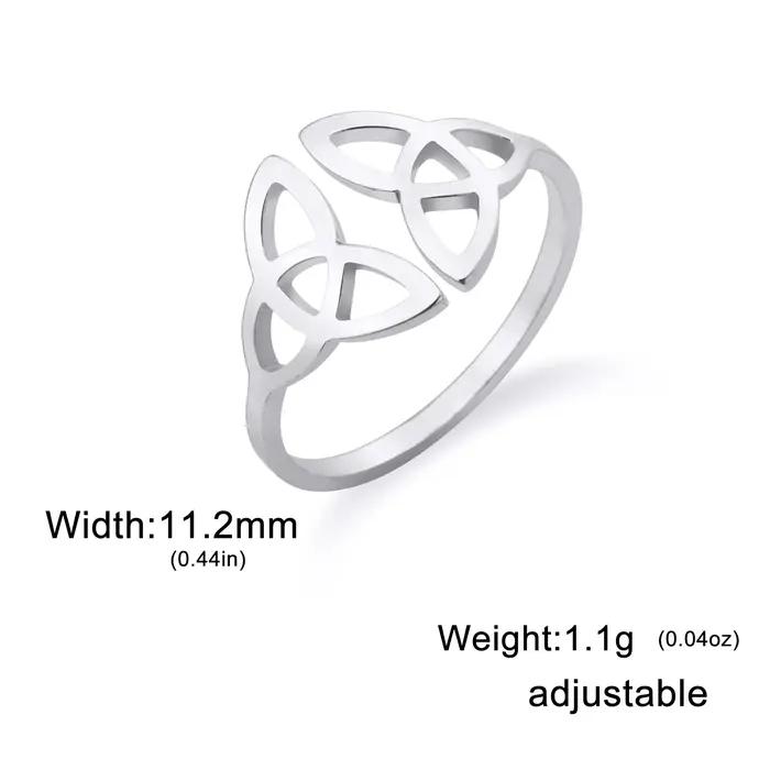 COOLTIME – bague à nœud celtique trinité pour femmes et hommes, anneau de Couple Triquetra réglable