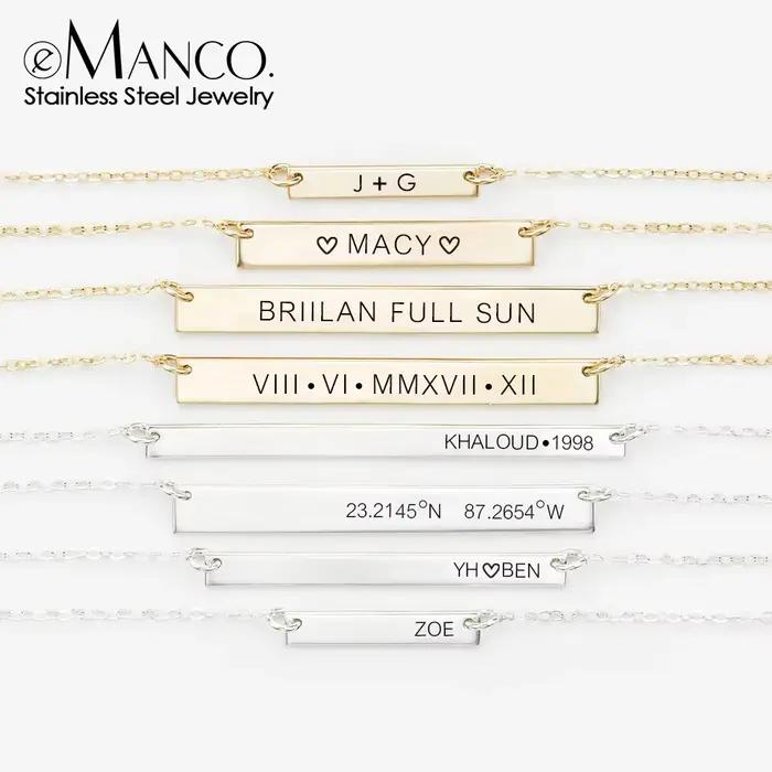 Collier Monogramme en Acier Inoxydable Plaqué Or Classique Pour Femme Occasions Spéciales Anniversaire Bureau École Fête